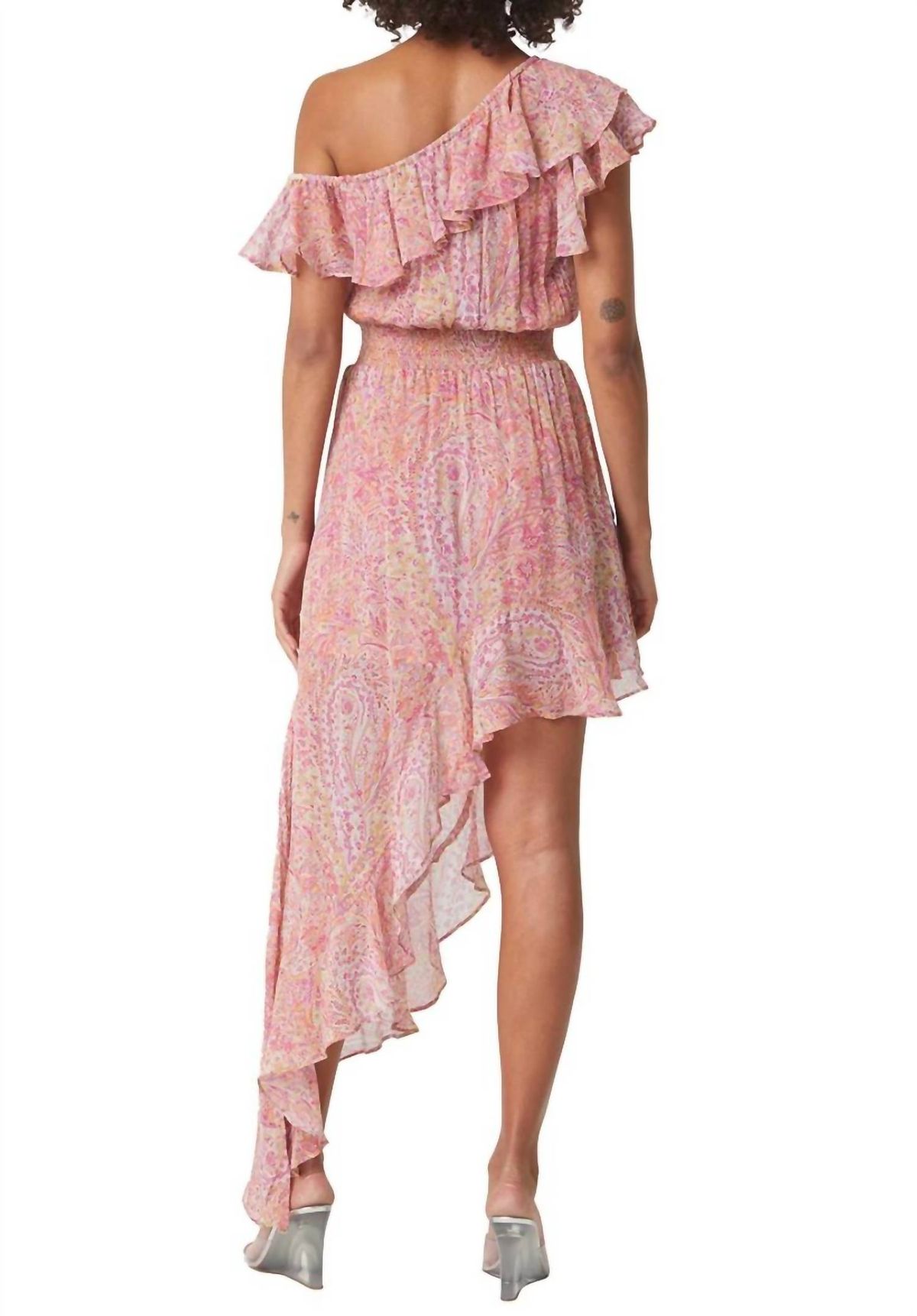 Style 1-1324009572-2696 Misa Los Angeles Size L Off The Shoulder Pink Side Slit Dress on Queenly