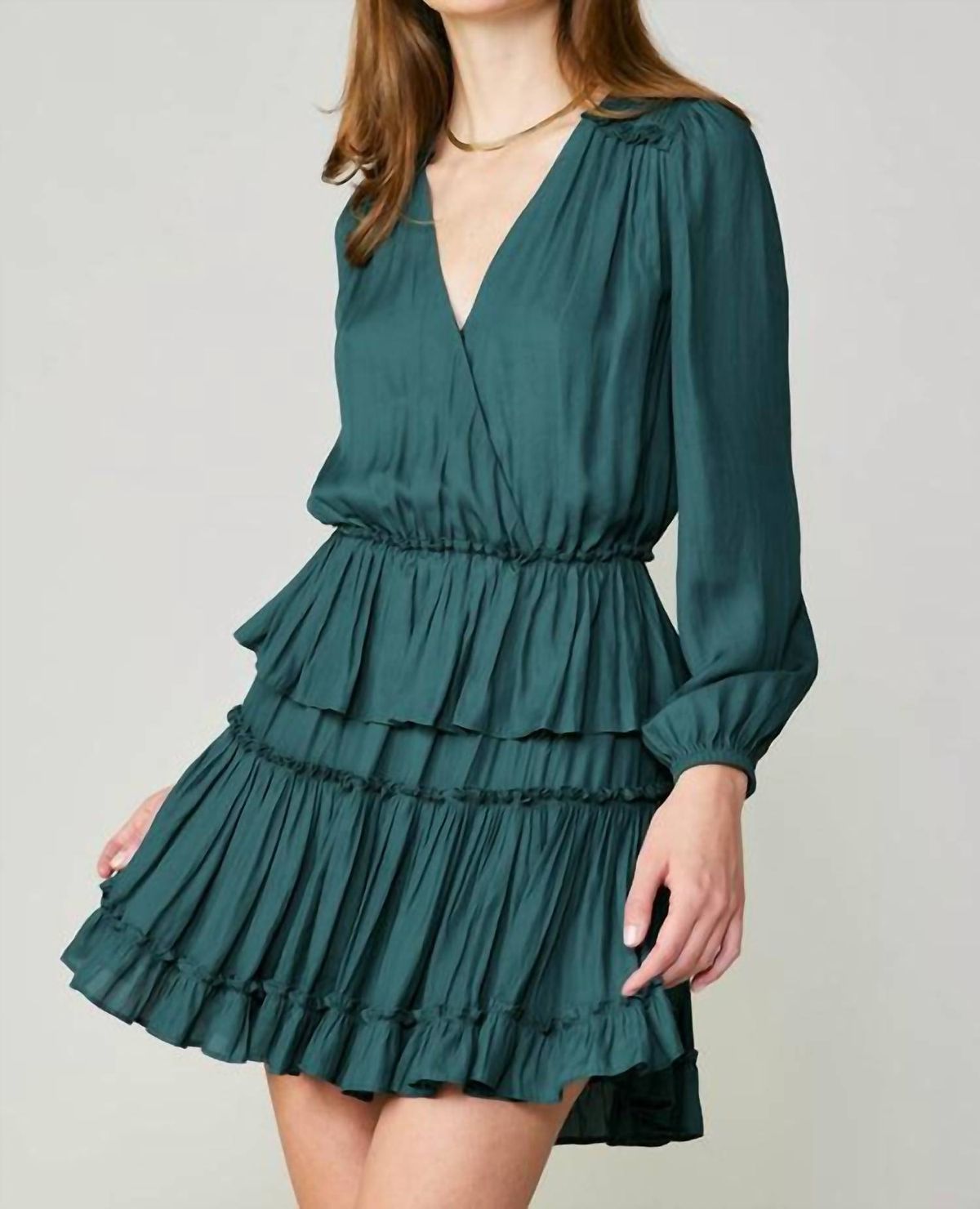 Style 1-155522570-2696 current air Size L Long Sleeve Green Cocktail Dress on Queenly