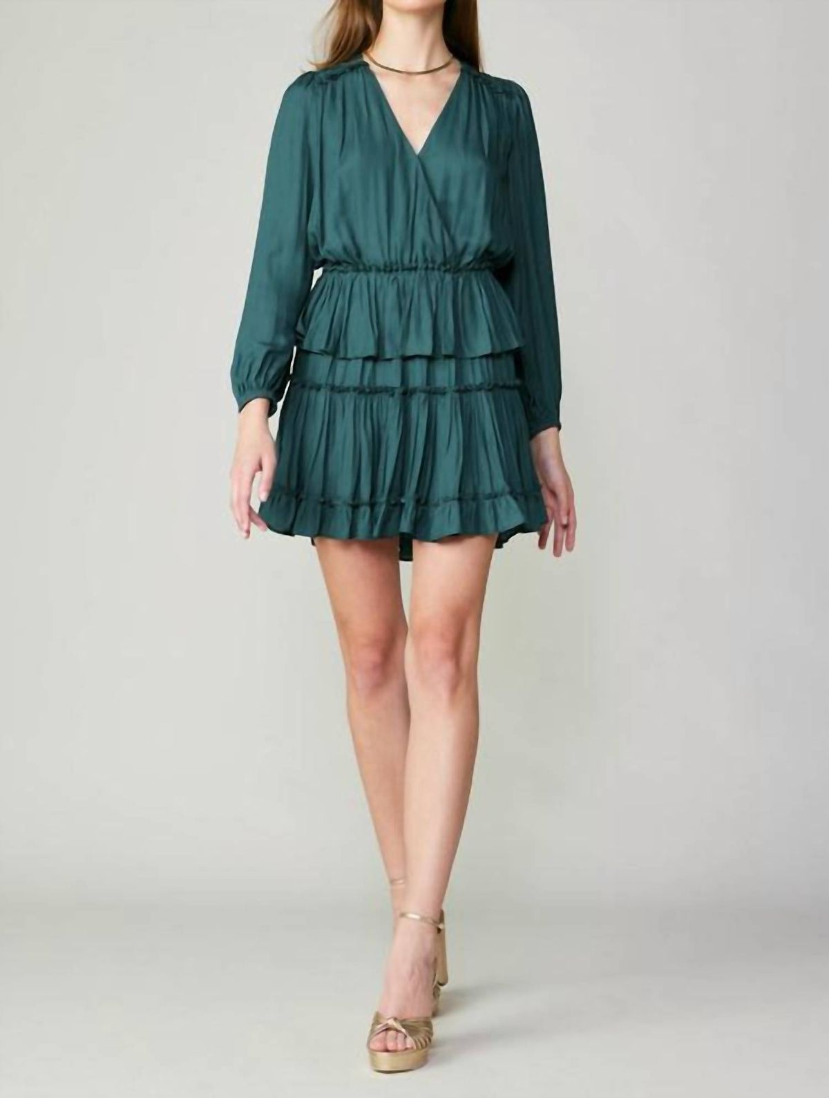 Style 1-155522570-2696 current air Size L Long Sleeve Green Cocktail Dress on Queenly