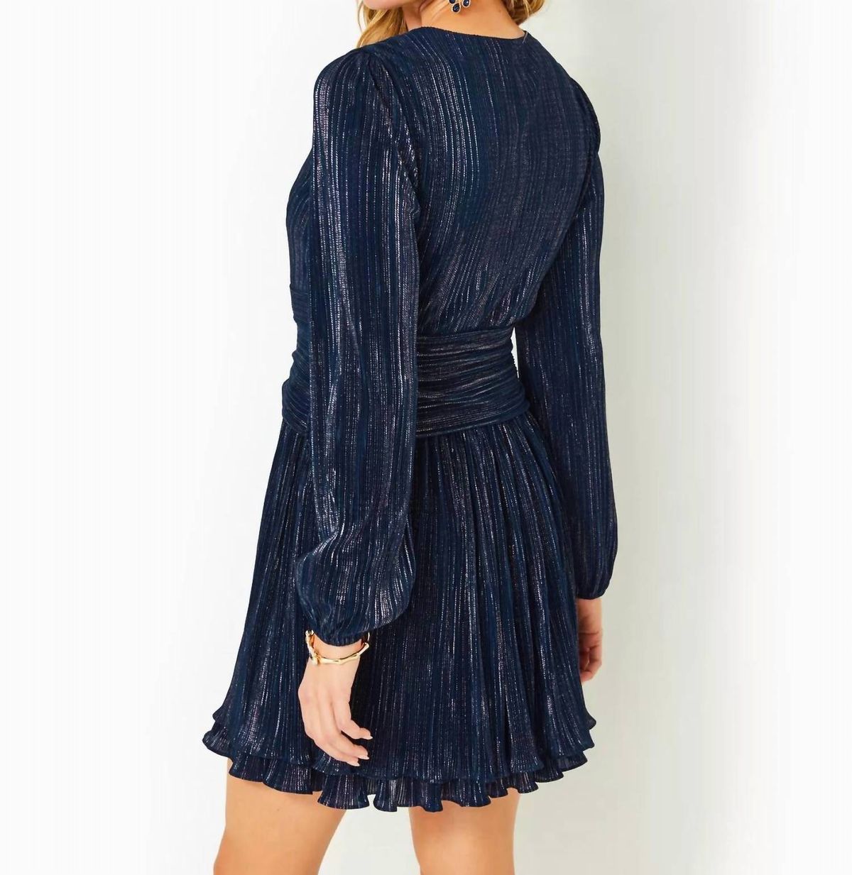 Style 1-1668022085-649 Lilly Pulitzer Size 2 Nightclub Long Sleeve Navy Blue Cocktail Dress on Queenly