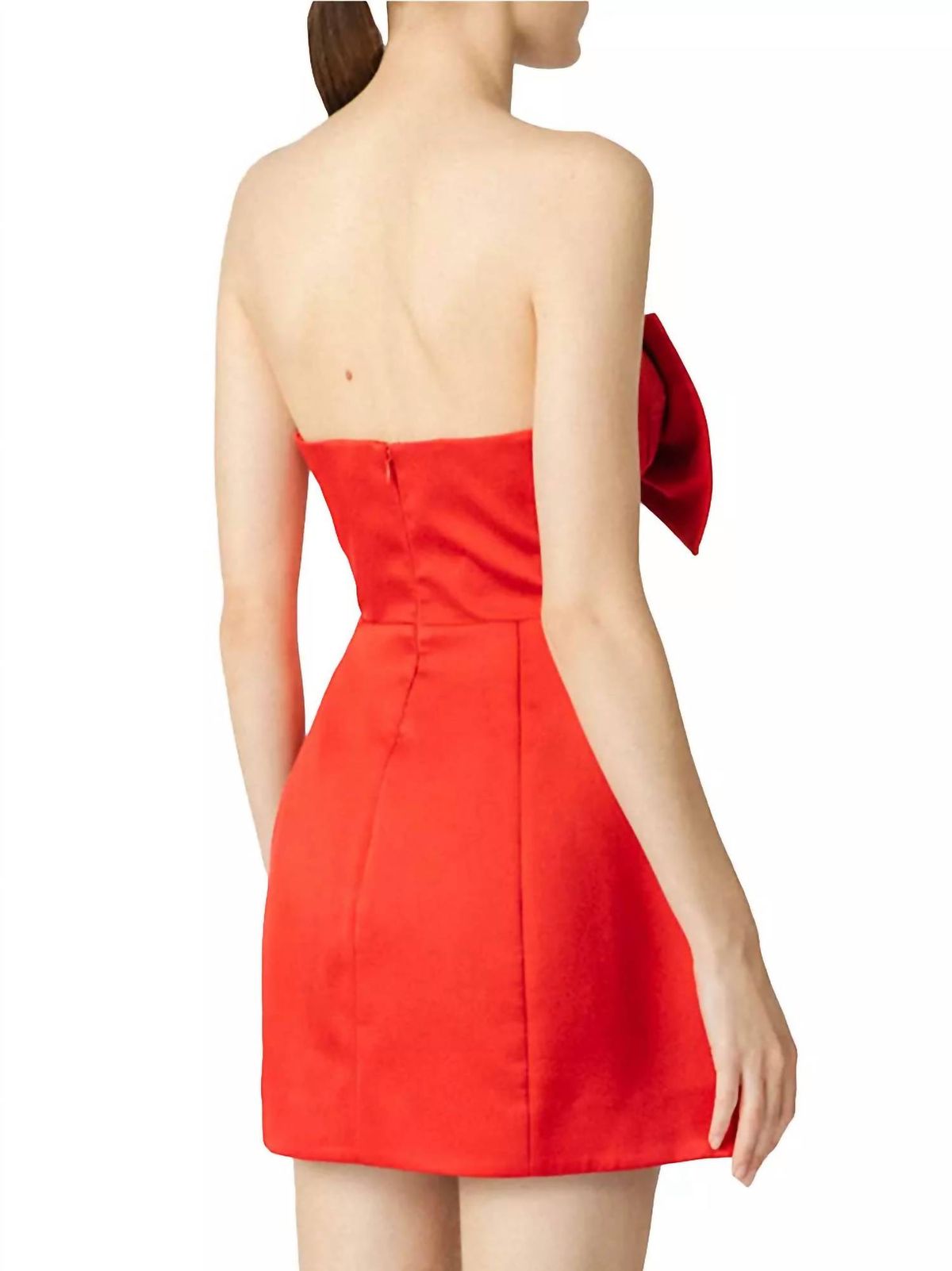 Style 1-1678893588-1901 SAU LEE Size 6 Strapless Red Cocktail Dress on Queenly