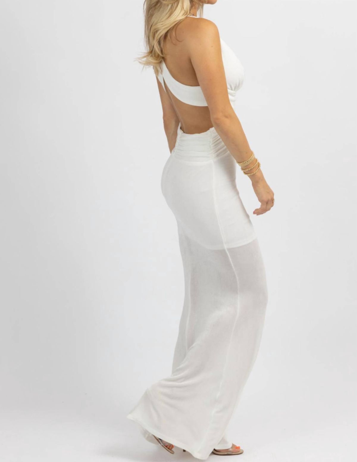 Style 1-1767413378-2696 LUXXEL Size L White Floor Length Maxi on Queenly