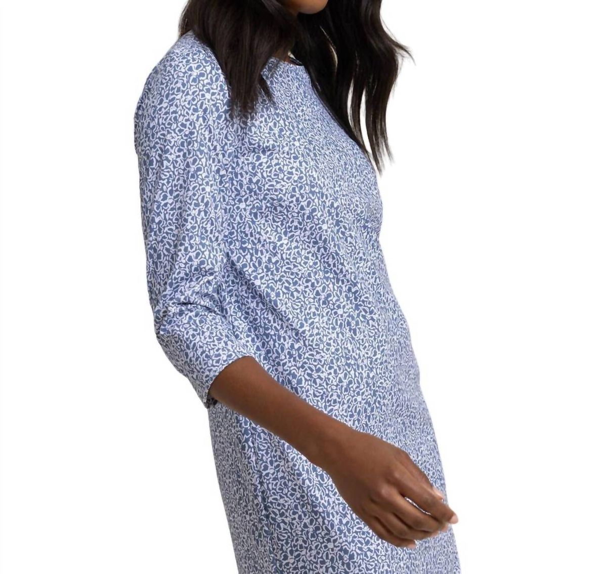 Style 1-1819458-3855 SOUTHERN TIDE Size XS Long Sleeve Floral Blue Cocktail Dress on Queenly