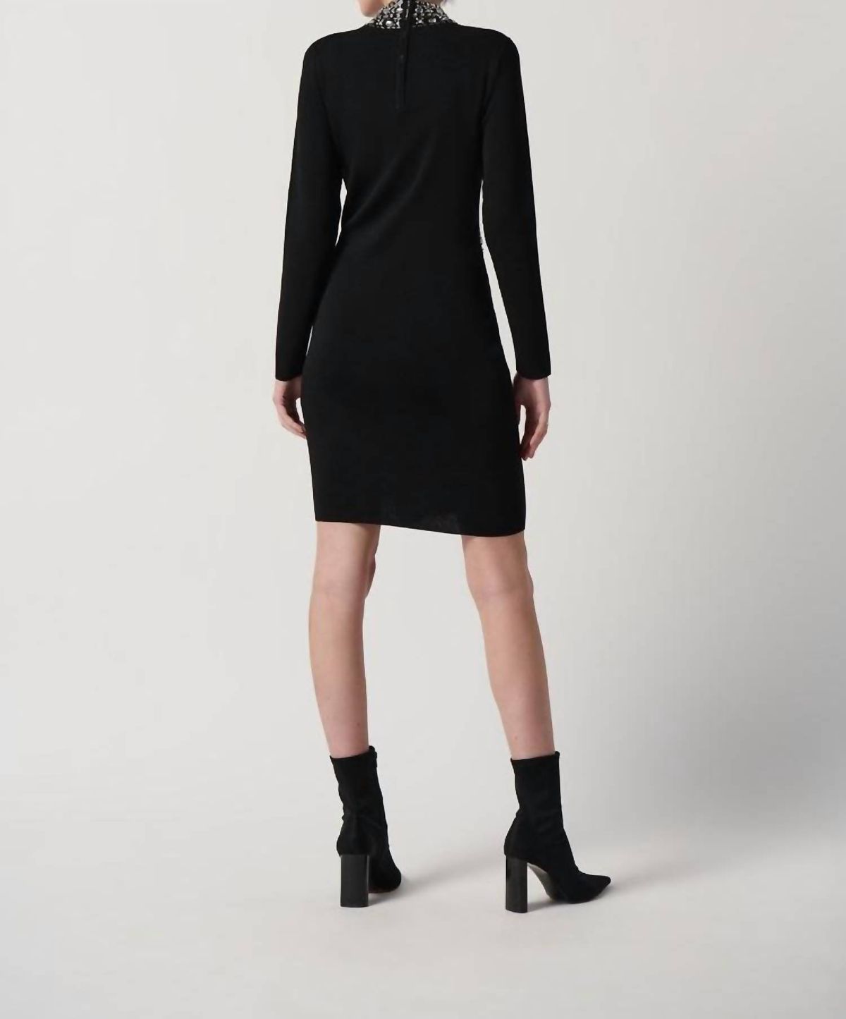 Style 1-1892036337-3236 Joseph Ribkoff Size S Long Sleeve Black Cocktail Dress on Queenly
