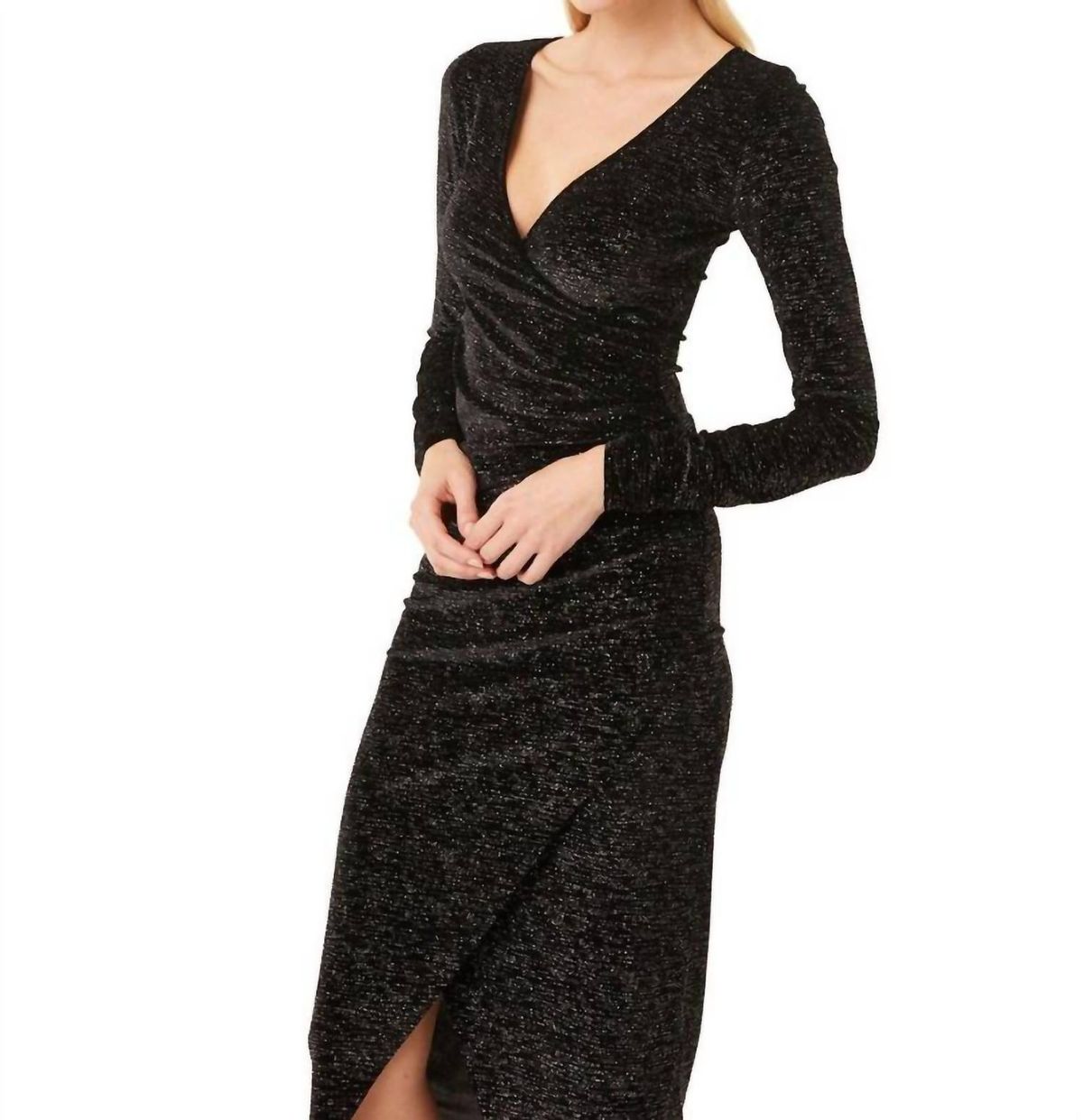Style 1-2160100476-3236 Misa Los Angeles Size S Long Sleeve Black Cocktail Dress on Queenly