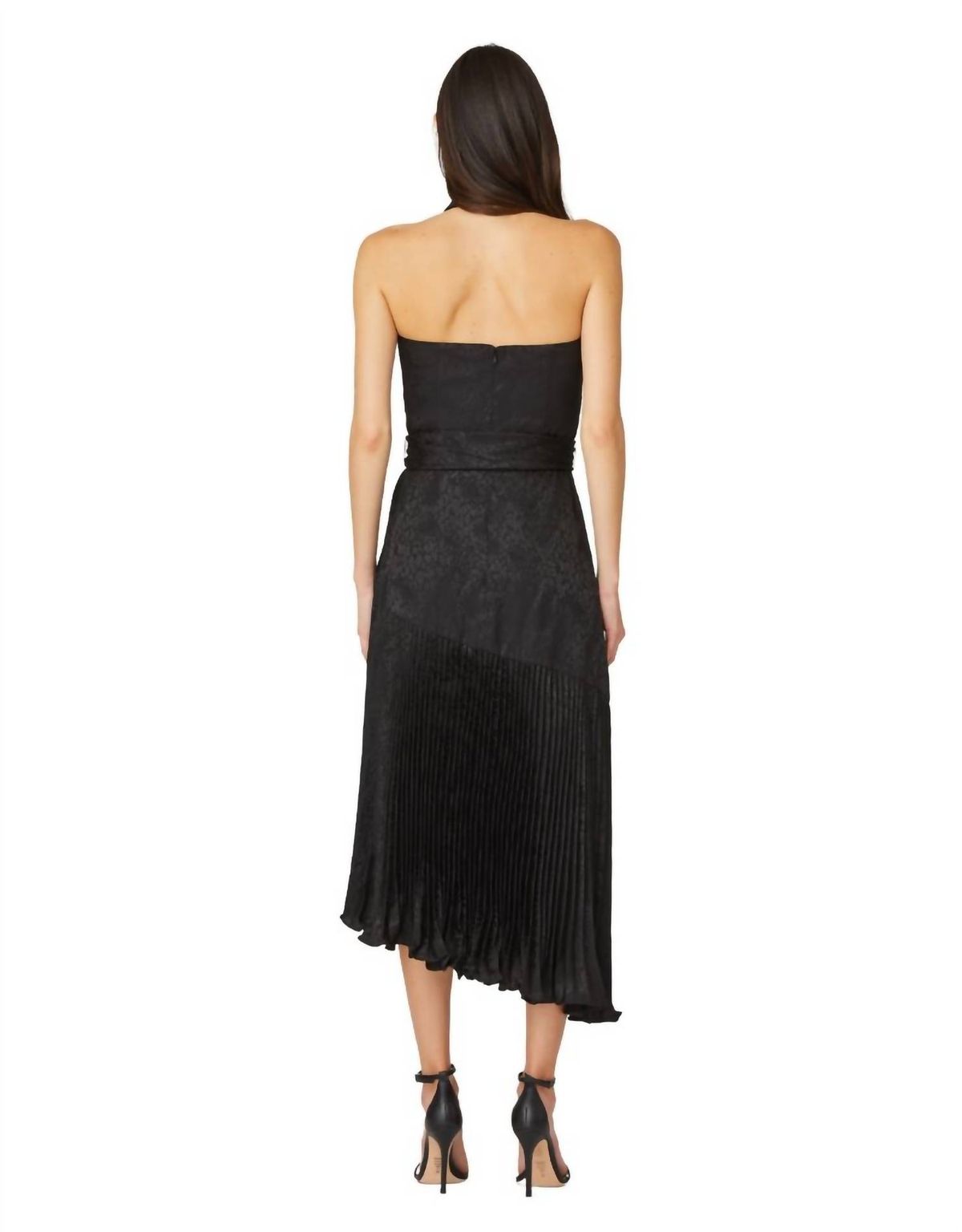 Style 1-2277199316-1901 Shoshanna Size 6 Halter Black Cocktail Dress on Queenly