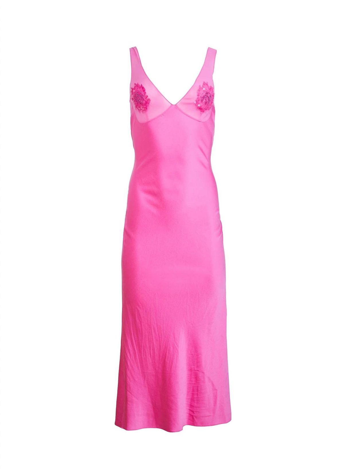 Style 1-2334785006-2696 Fleur Du Mal Size L Satin Pink Floor Length Maxi on Queenly