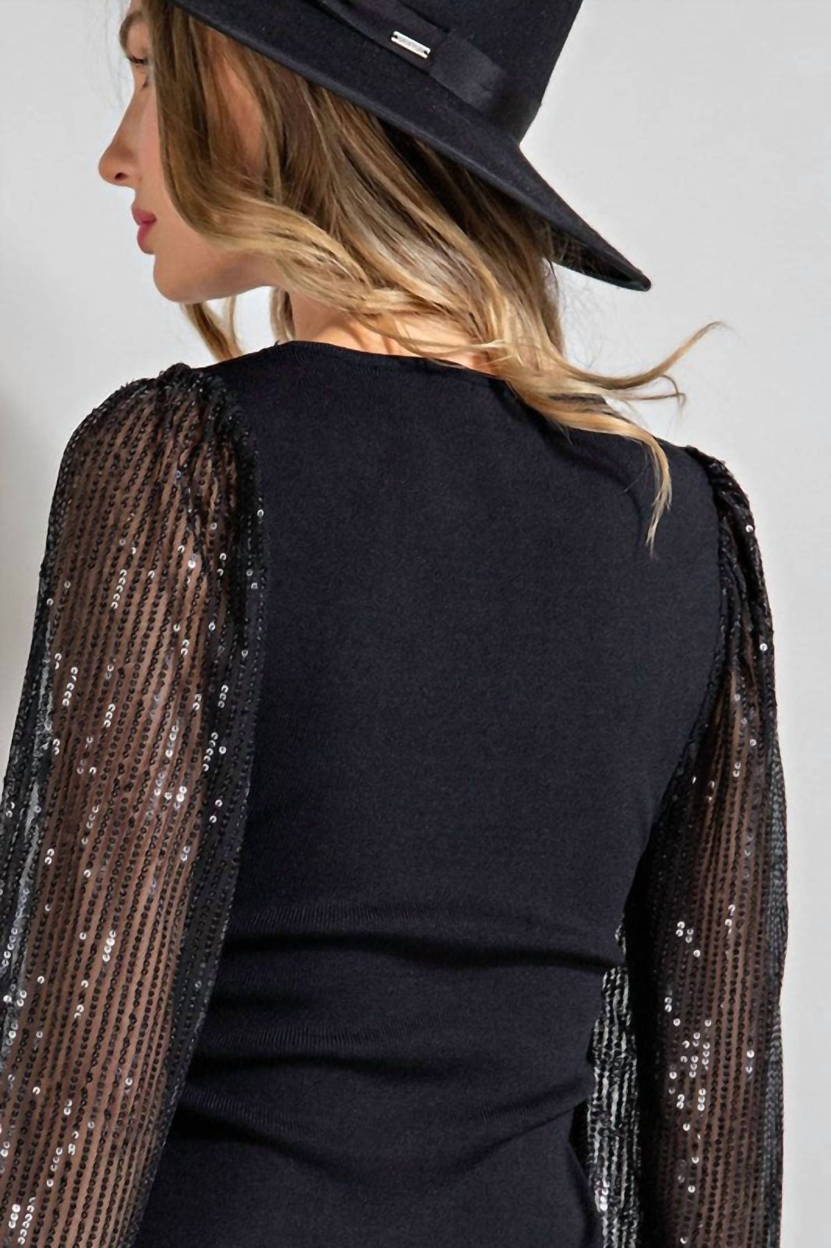 Style 1-2370966404-2696 ee:some Size L Long Sleeve Sheer Black Cocktail Dress on Queenly