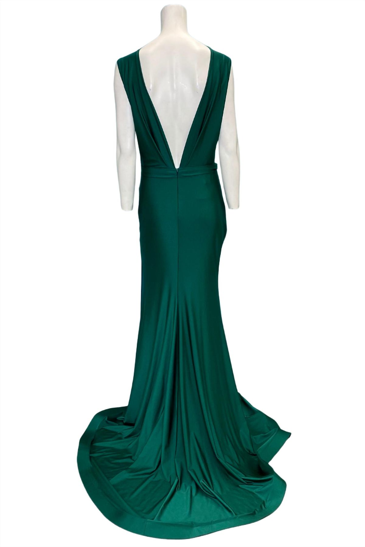 Style 1-2496798784-2696 JESSICA ANGEL Size L Green Side Slit Dress on Queenly