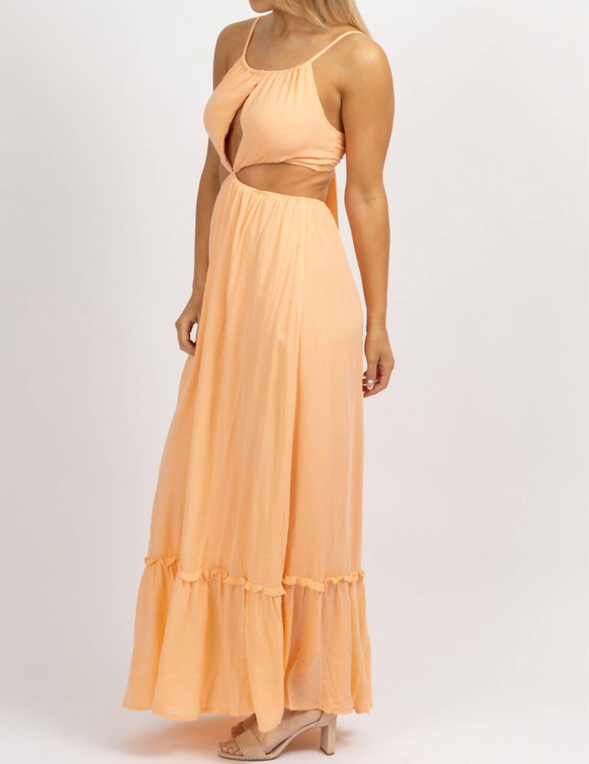 Style 1-2974912044-2696 ENDLESS BLU. Size L Orange Floor Length Maxi on Queenly