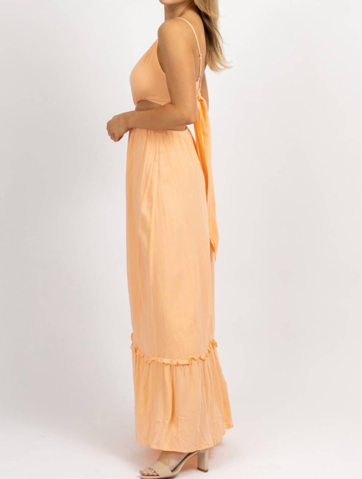 Style 1-2974912044-2696 ENDLESS BLU. Size L Orange Floor Length Maxi on Queenly