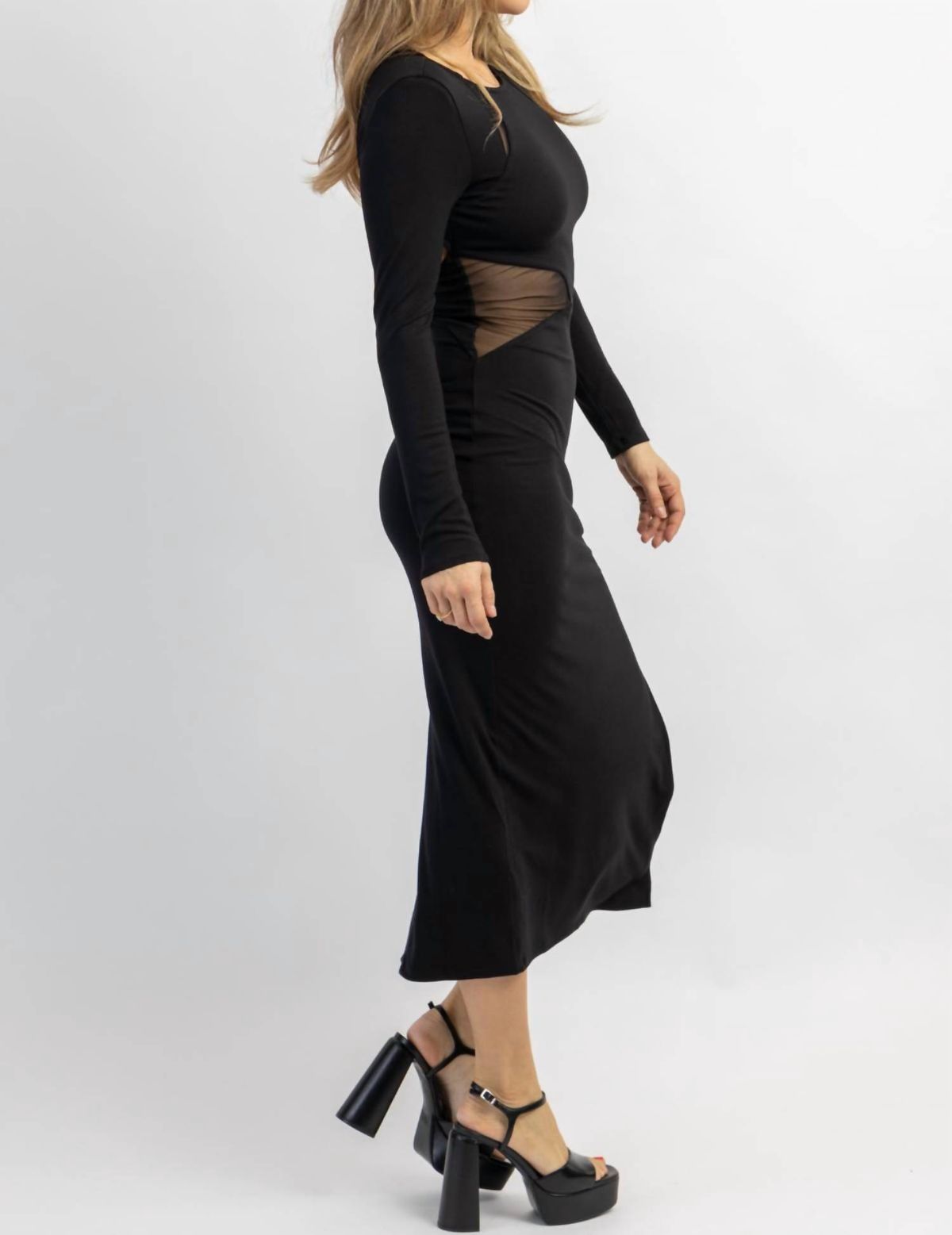 Style 1-3510543416-2696 Fore Size L Long Sleeve Sheer Black Cocktail Dress on Queenly