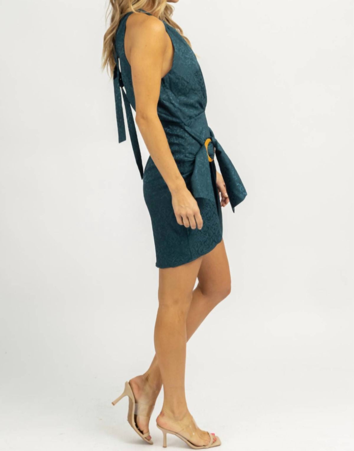 Style 1-3528974036-2696 LENA Size L Halter Green Cocktail Dress on Queenly