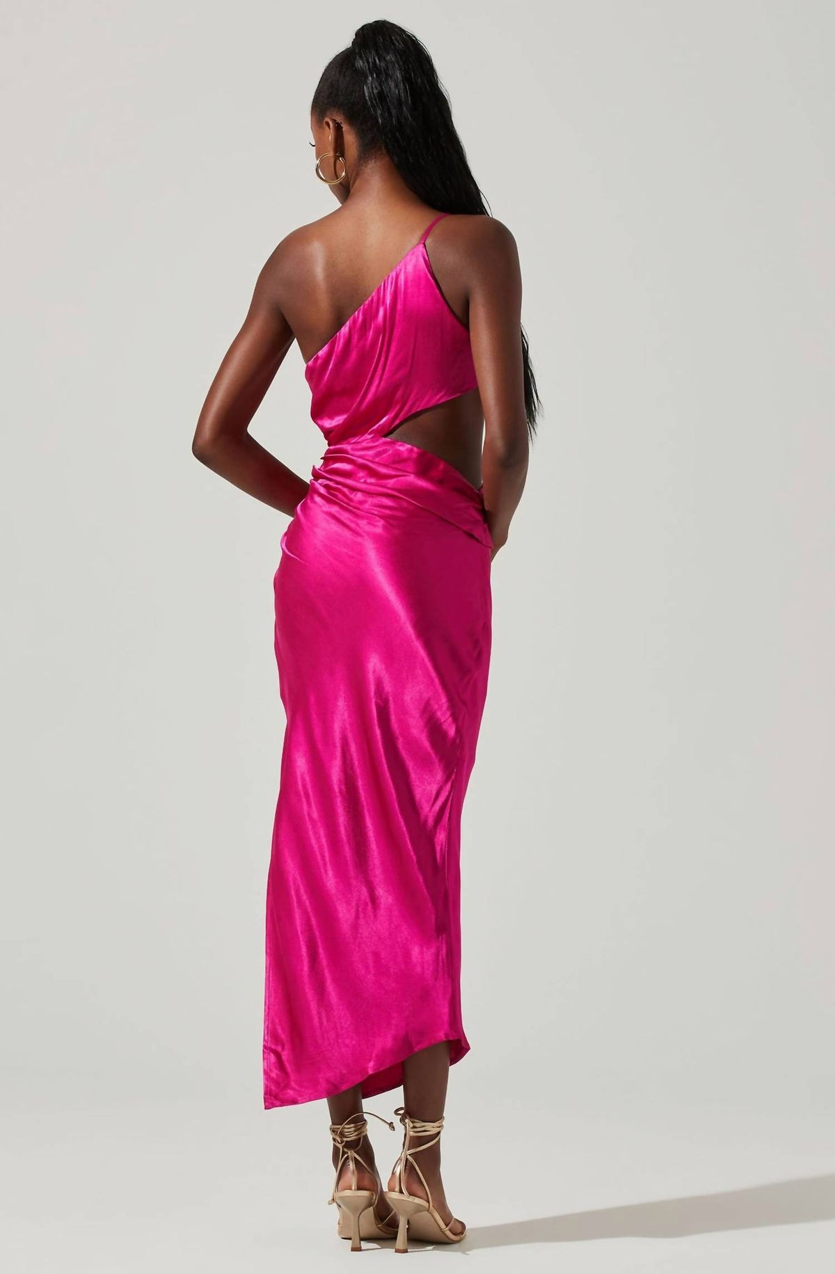 Style 1-3637720660-2696 ASTR Size L One Shoulder Hot Pink Cocktail Dress on Queenly