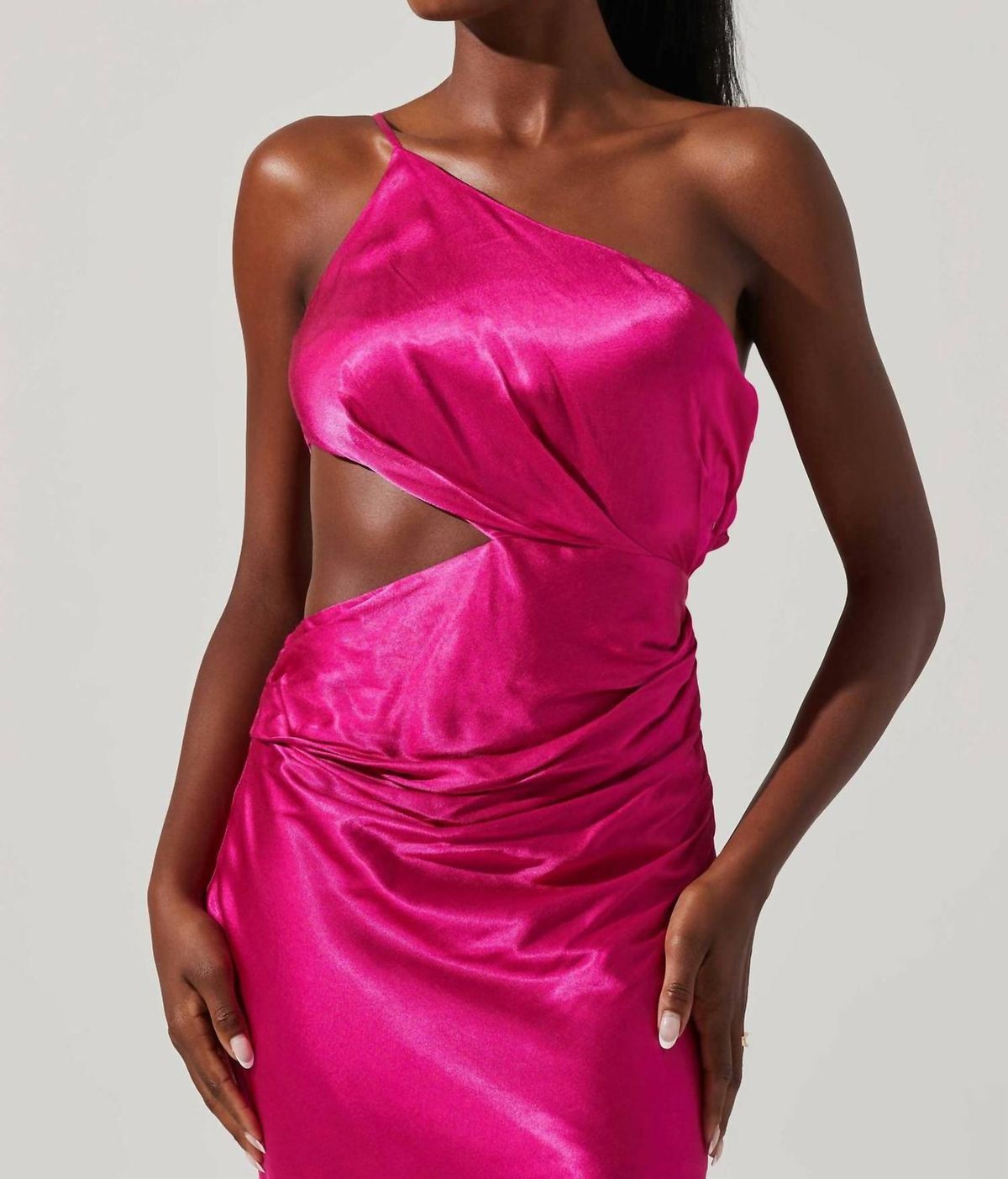 Style 1-3637720660-2696 ASTR Size L One Shoulder Hot Pink Cocktail Dress on Queenly