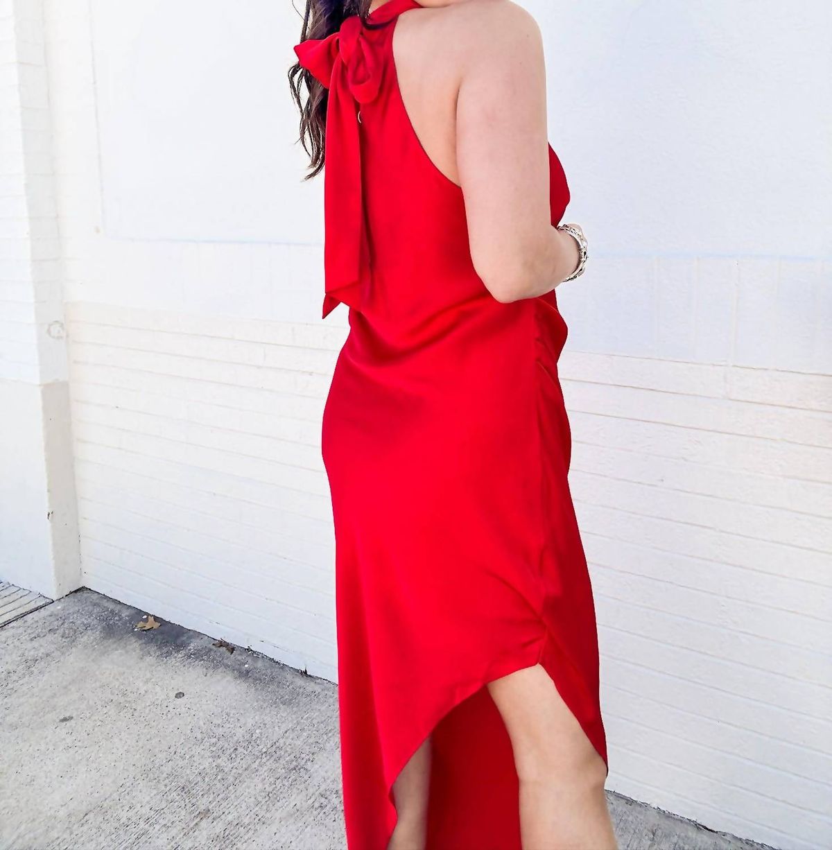 Style 1-367291284-2696 LUCY PARIS Size L Halter Red Cocktail Dress on Queenly