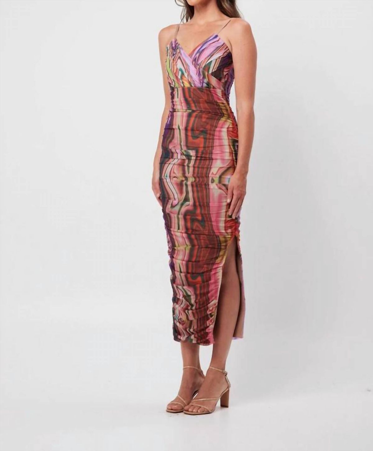 Style 1-3703548184-2791 ELLIATT Size L Sheer Multicolor Cocktail Dress on Queenly