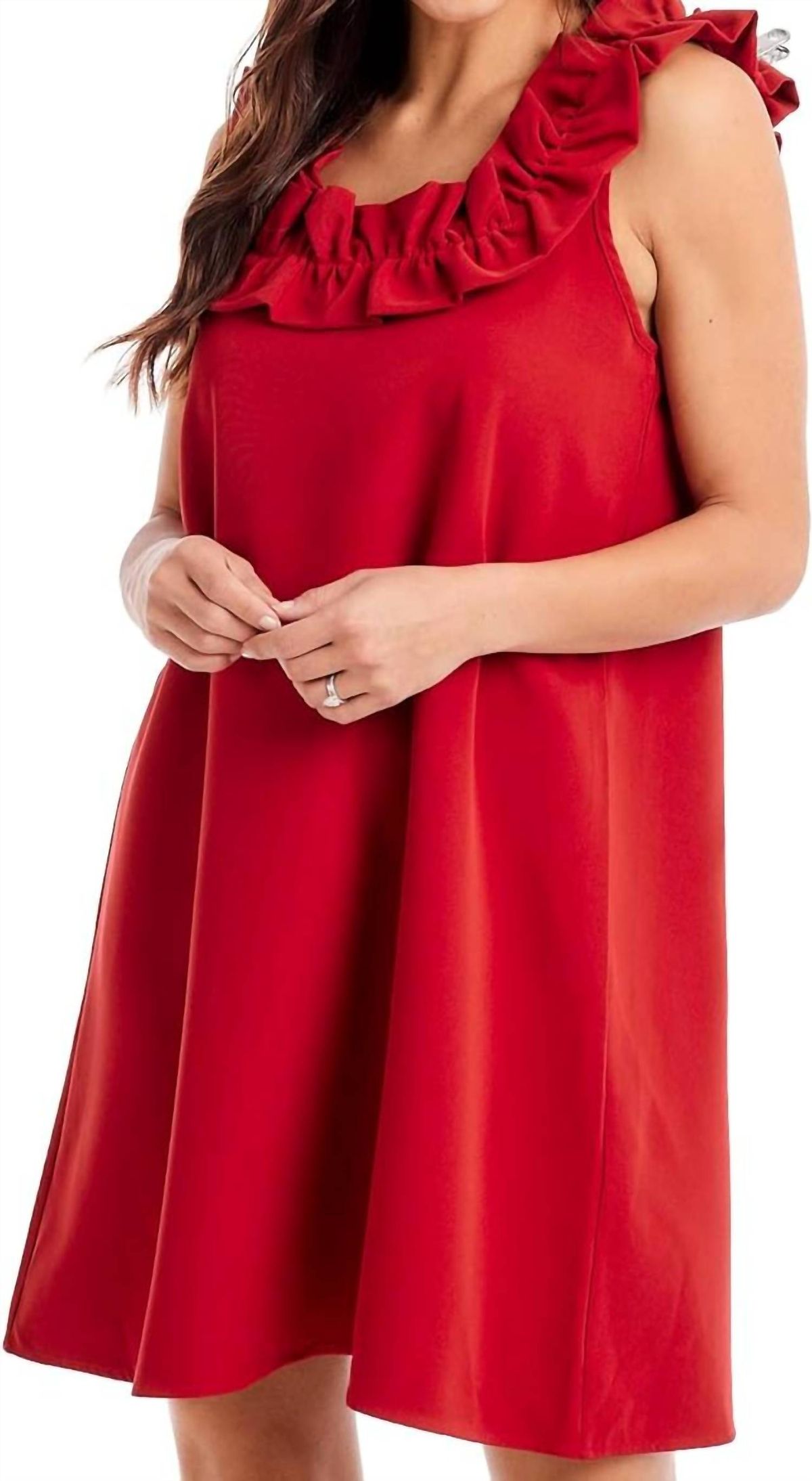 Style 1-3934140709-2696 mudpie Size L Red Cocktail Dress on Queenly