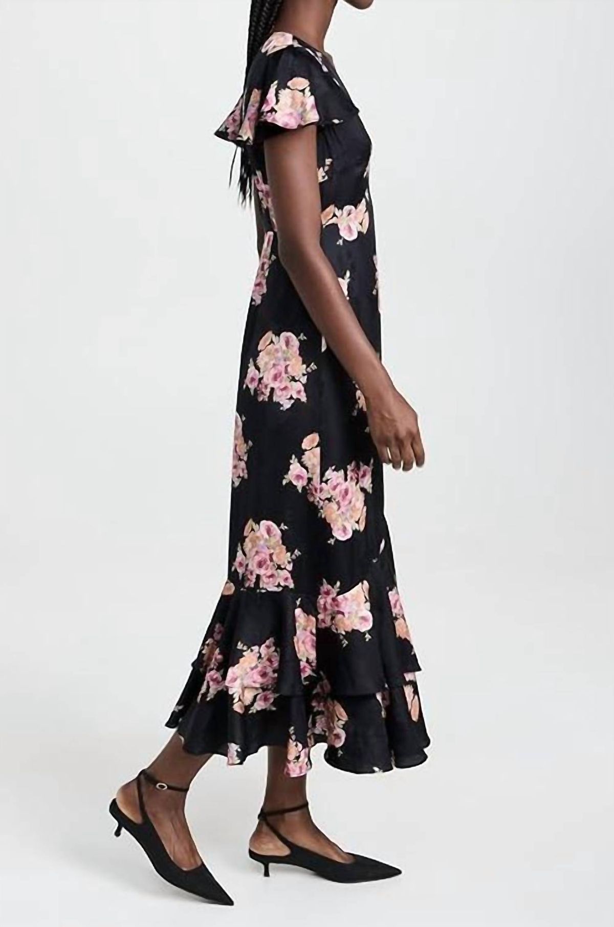 Style 1-4052160441-1498 LoveShackFancy Size 4 Floral Black Cocktail Dress on Queenly