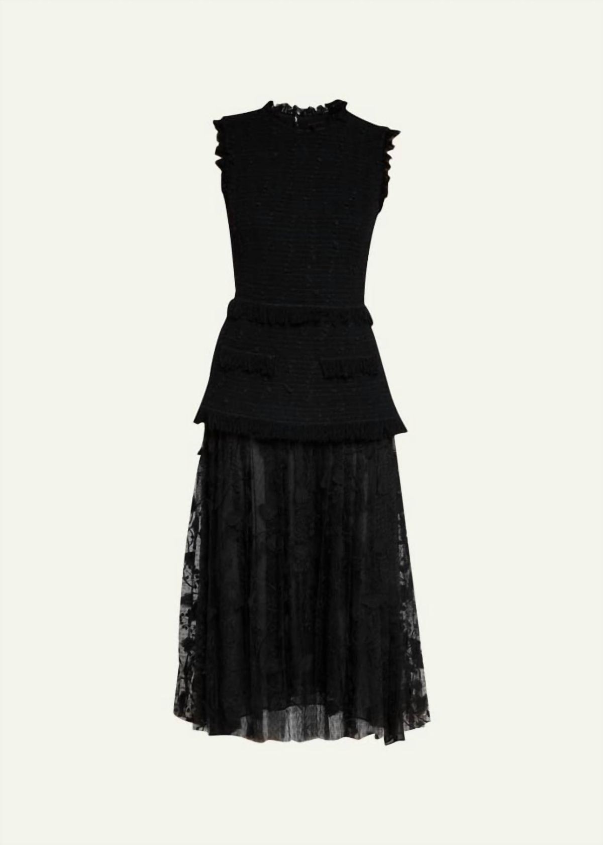 Style 1-4093487207-3710 Oscar de la Renta Size 8 Lace Black Cocktail Dress on Queenly