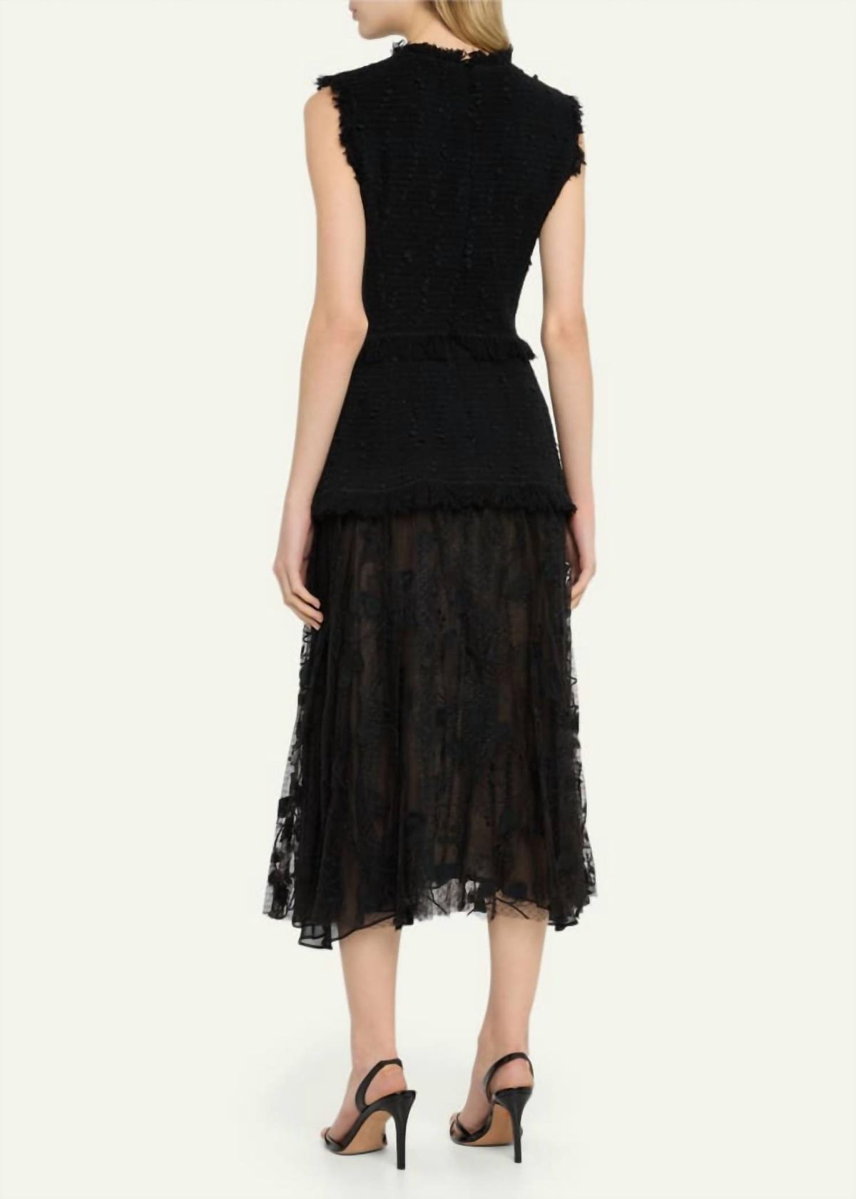 Style 1-4093487207-3710 Oscar de la Renta Size 8 Lace Black Cocktail Dress on Queenly