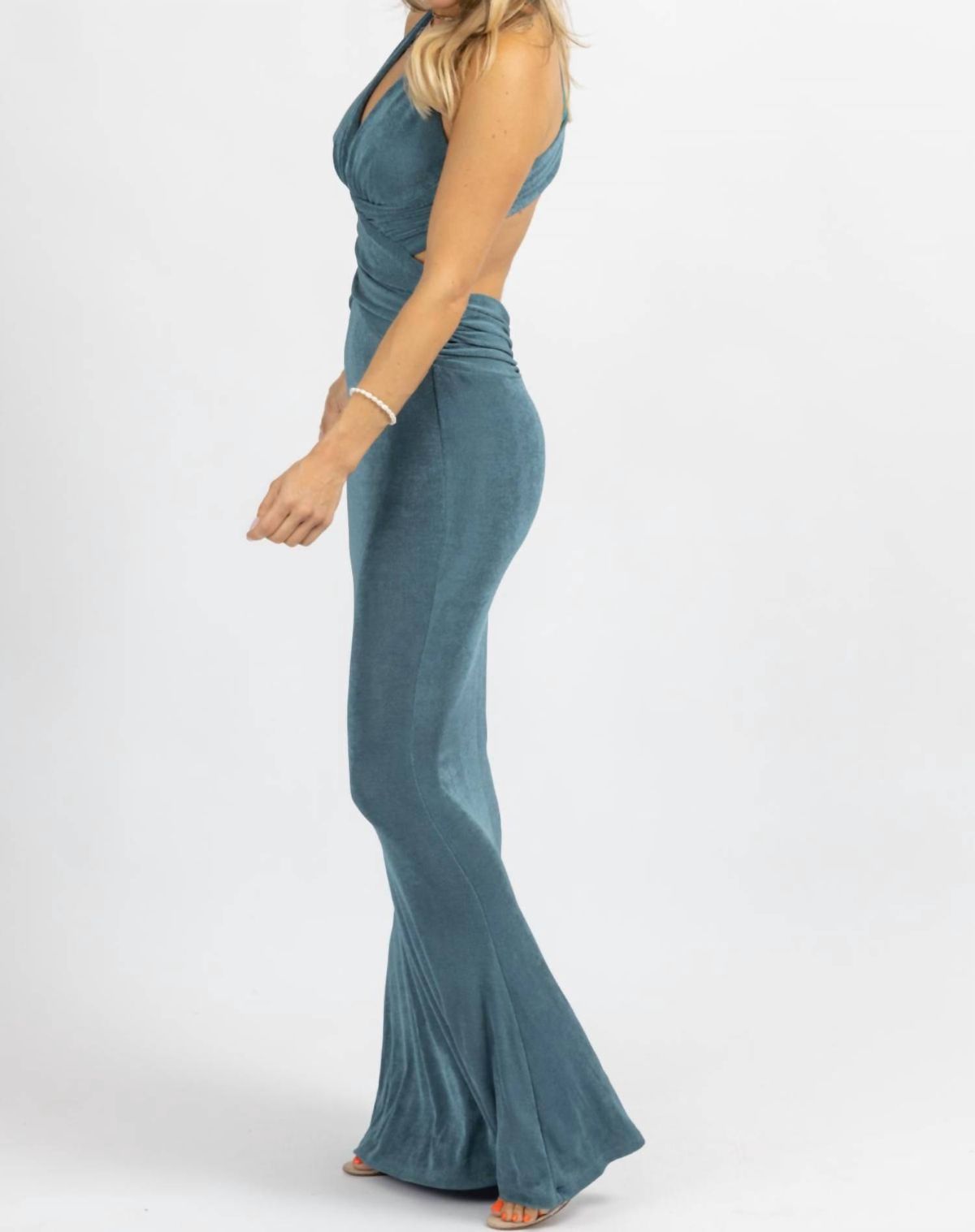 Style 1-4132554597-2696 LUXXEL Size L Blue Floor Length Maxi on Queenly