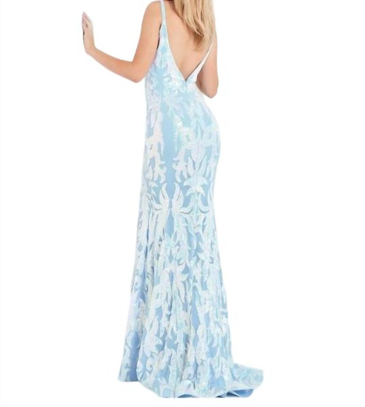 Style 1-548114168-5 JOVANI Size 0 Blue Mermaid Dress on Queenly