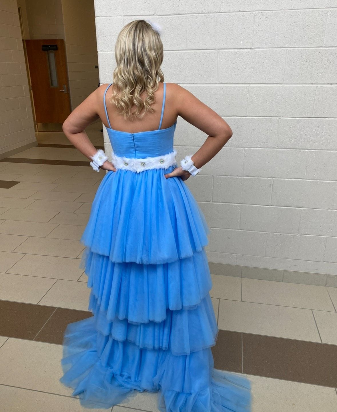 Size 6 Pageant Blue A-line Dress on Queenly