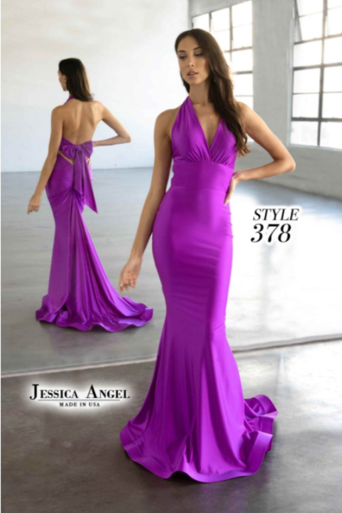 Style 378 Jessica Angel Size 4 Prom Plunge Green Mermaid Dress on Queenly