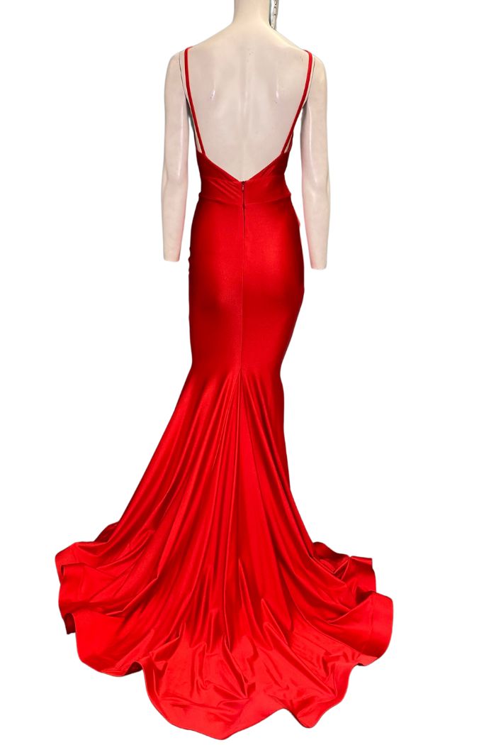Style 347 Jessica Angel Size 0 Bridesmaid Red Mermaid Dress on Queenly