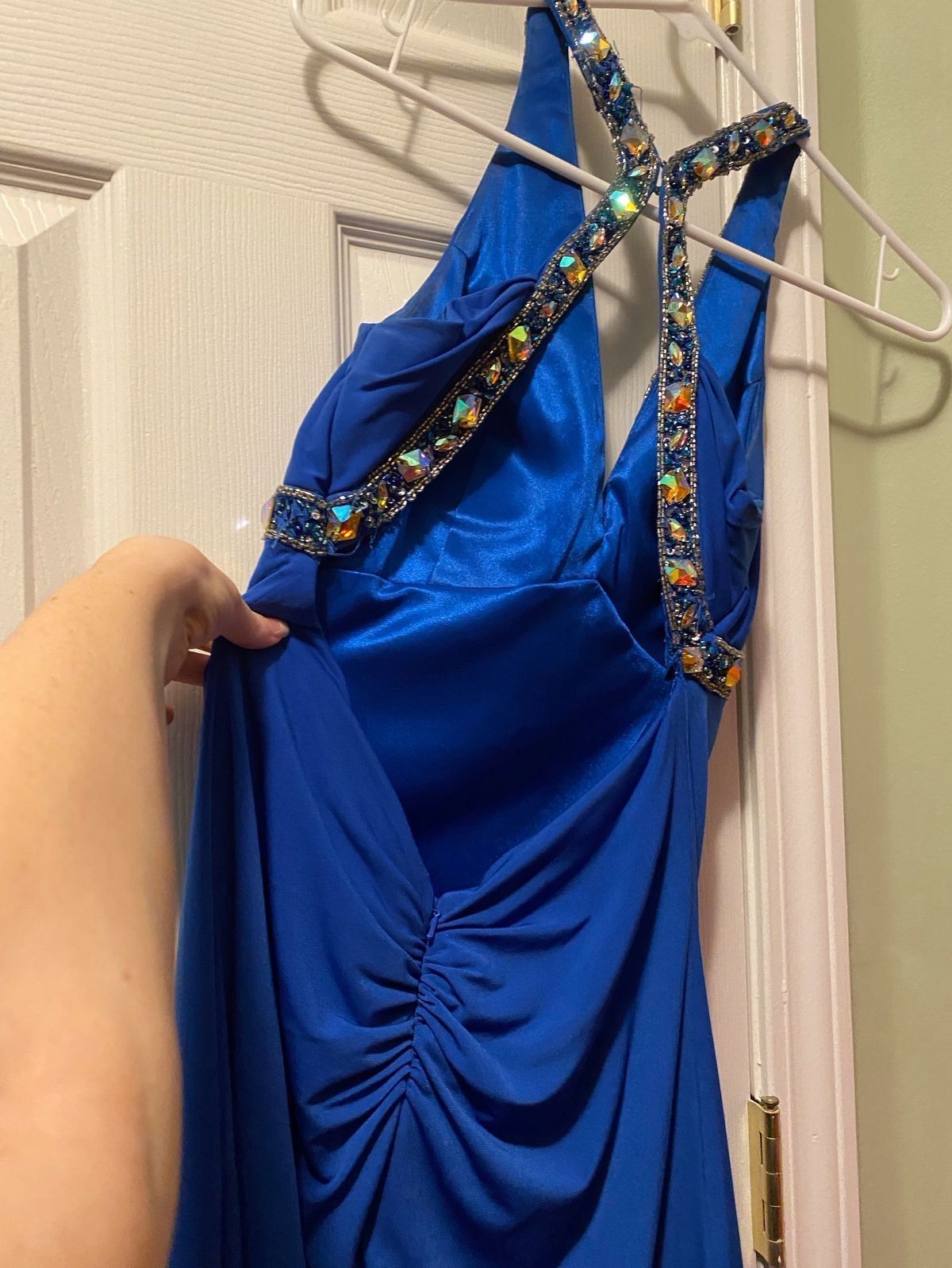 Alyce Paris Size 4 Homecoming Halter Blue Cocktail Dress on Queenly