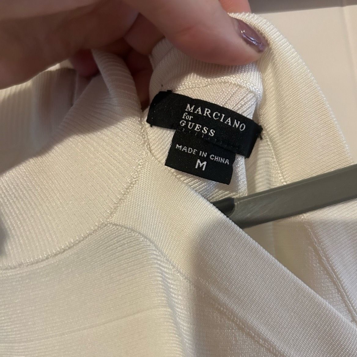 Guess Size M High Neck White Cocktail Dress on Queenly