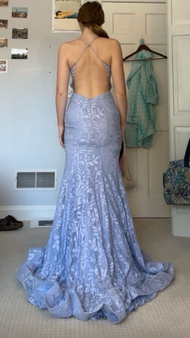 Style 810554 Clarisse Size XS Pageant Blue Mermaid Dress on Queenly