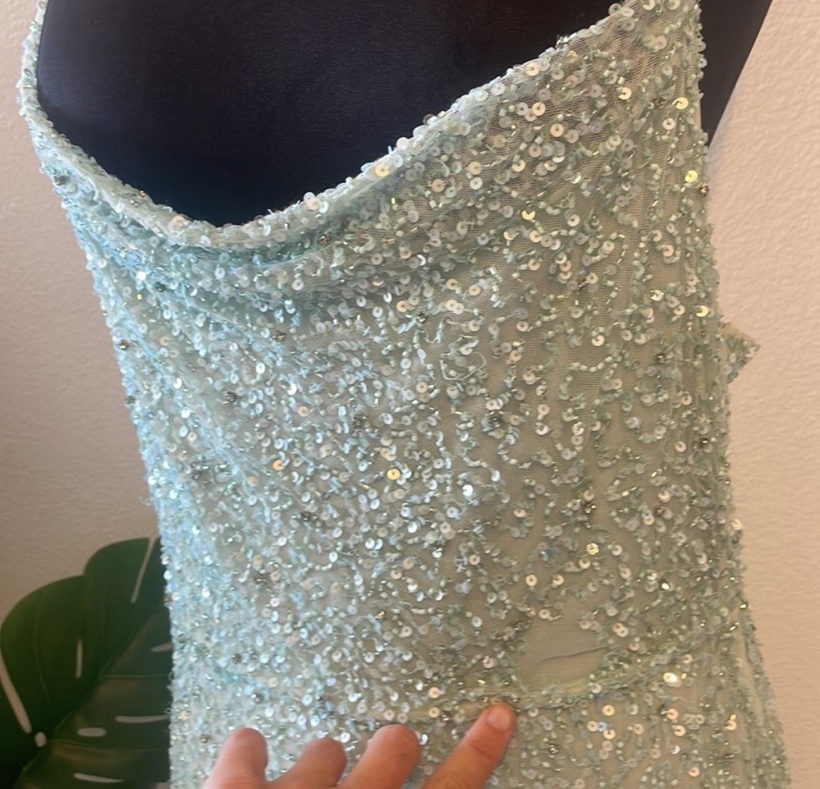 Style Loretta Gown Retrofête Loretta Gown Size L Prom Plunge Blue Side Slit Dress on Queenly