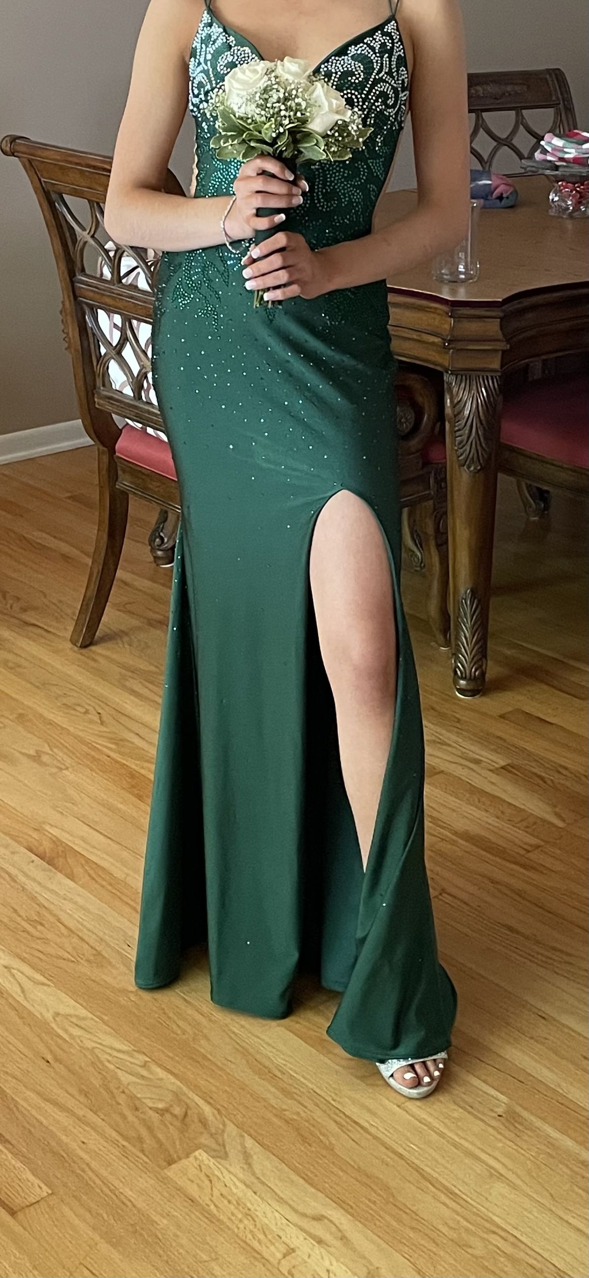 Gipper Prom Size 2 Prom Sequined Green Ball Gown on Queenly