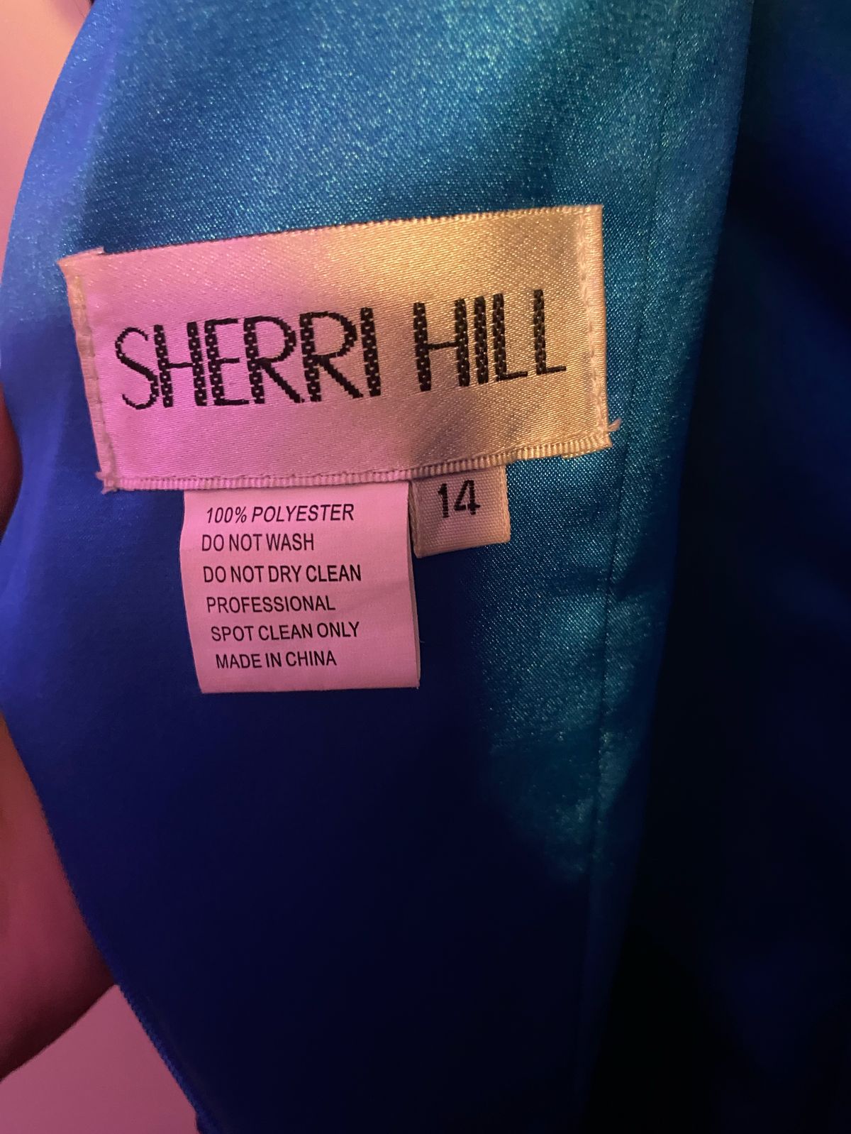 Sherri Hill Size 14 Prom Plunge Sequined Blue A-line Dress on Queenly