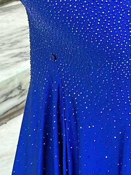 Ellie Wilde Size 0 Prom Sequined Blue Floor Length Maxi on Queenly