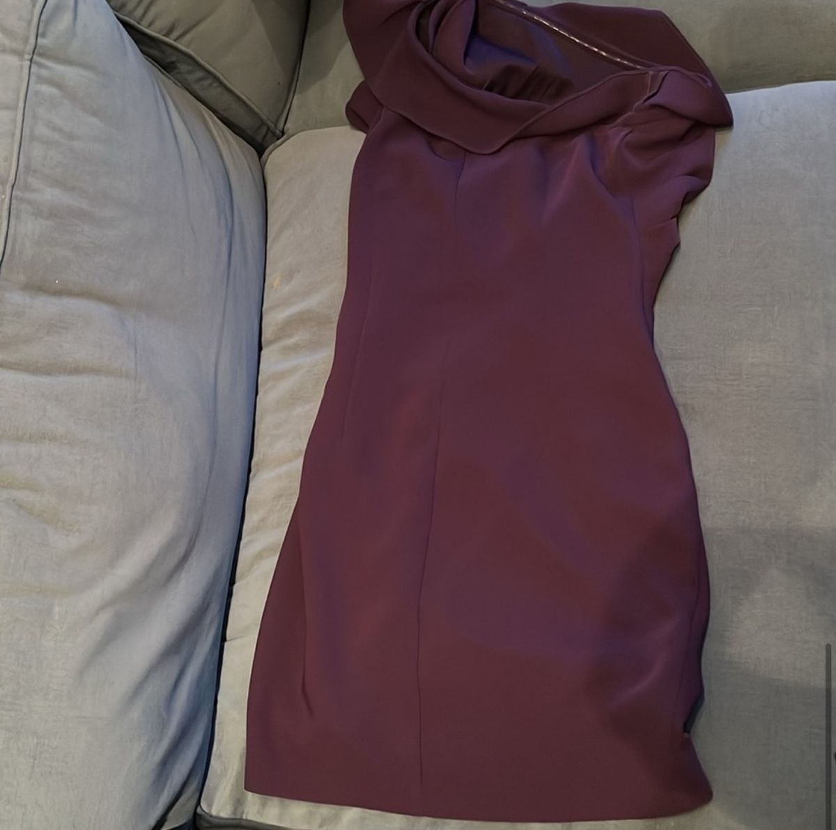 Carmen Marc Valvo Size 10 Prom One Shoulder Purple Cocktail Dress on Queenly