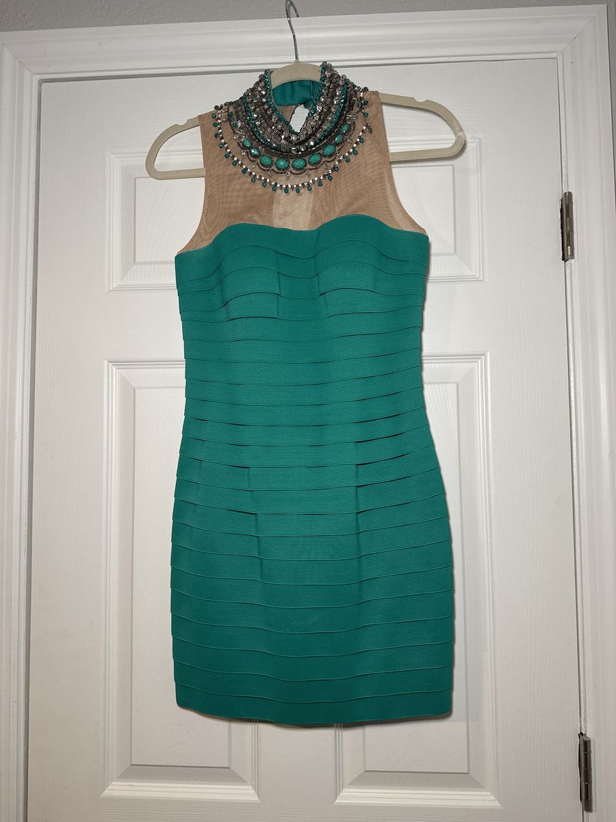 Sherri Hill Size 4 Pageant High Neck Green Cocktail Dress on Queenly