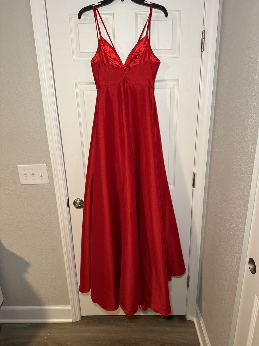 Promgirl Size S Prom Plunge Red Ball Gown on Queenly