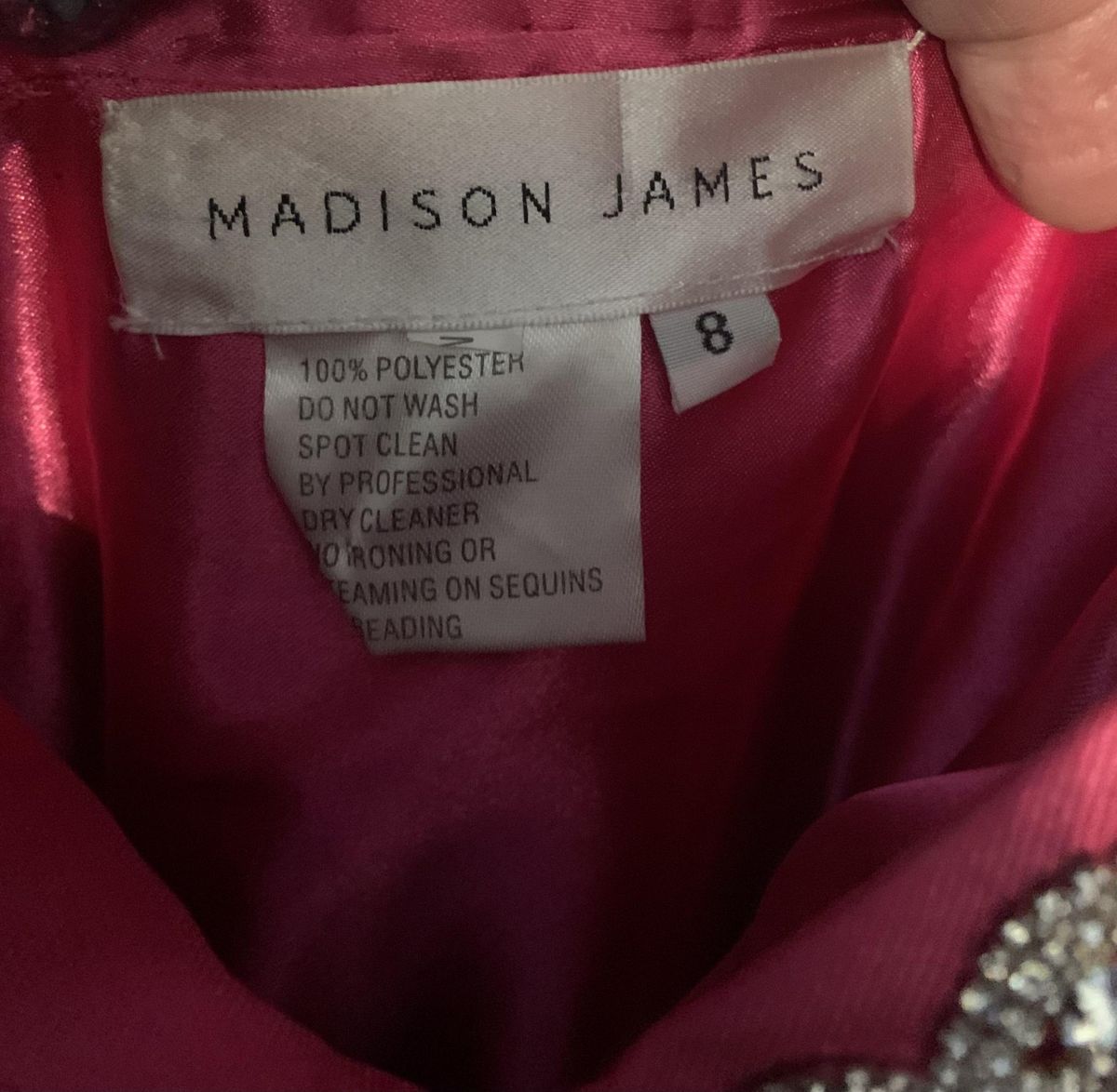 Madison James Size 8 Prom High Neck Hot Pink Ball Gown on Queenly
