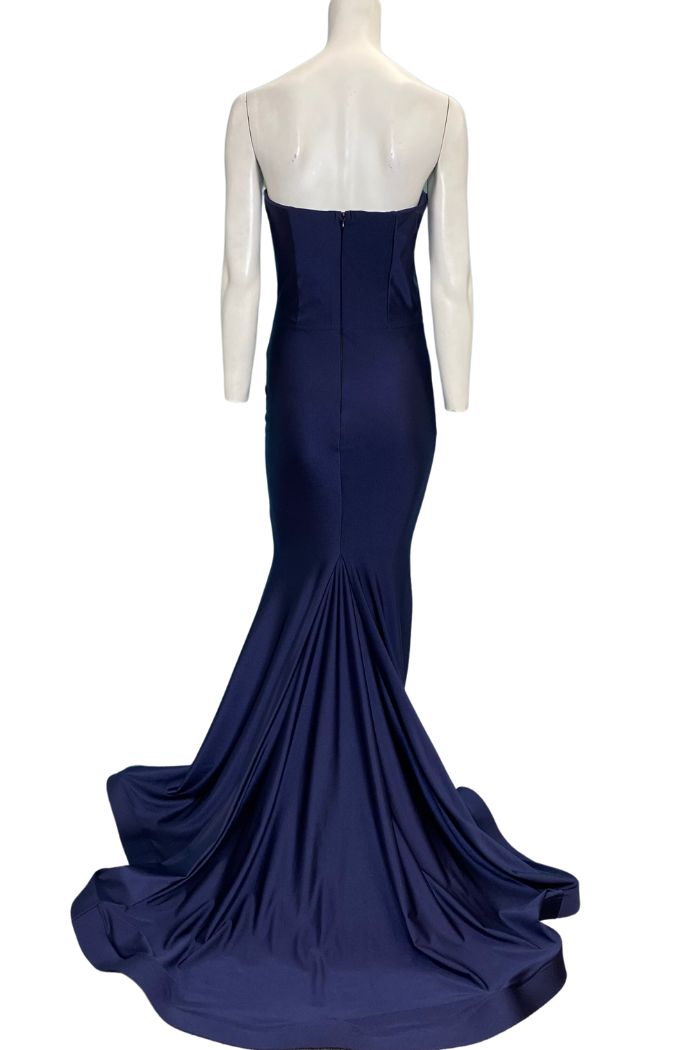 Style 568 Jessica Angel Size 0 Prom Strapless Navy Blue Floor Length Maxi on Queenly