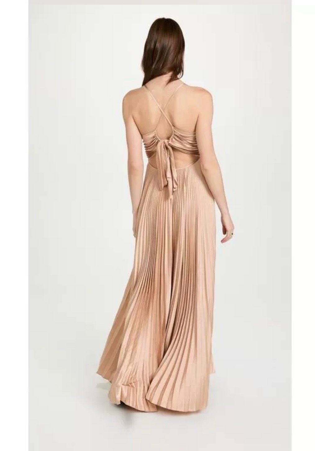 A.L.C Size 4 Wedding Guest Plunge Nude A-line Dress on Queenly