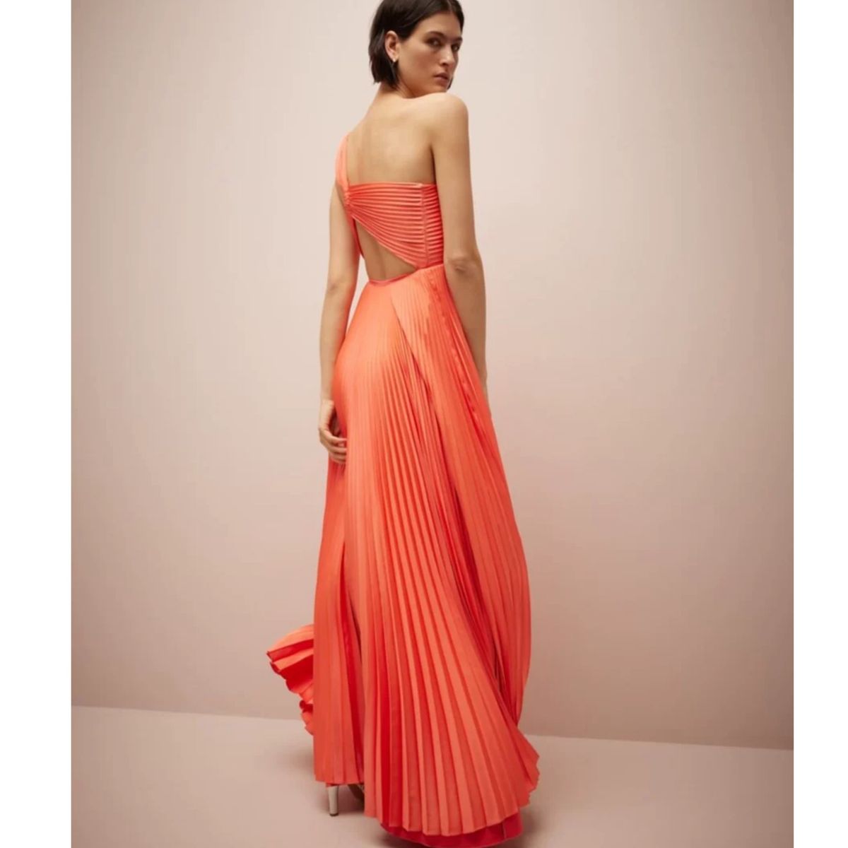 A.L.C Size 4 One Shoulder Orange A-line Dress on Queenly