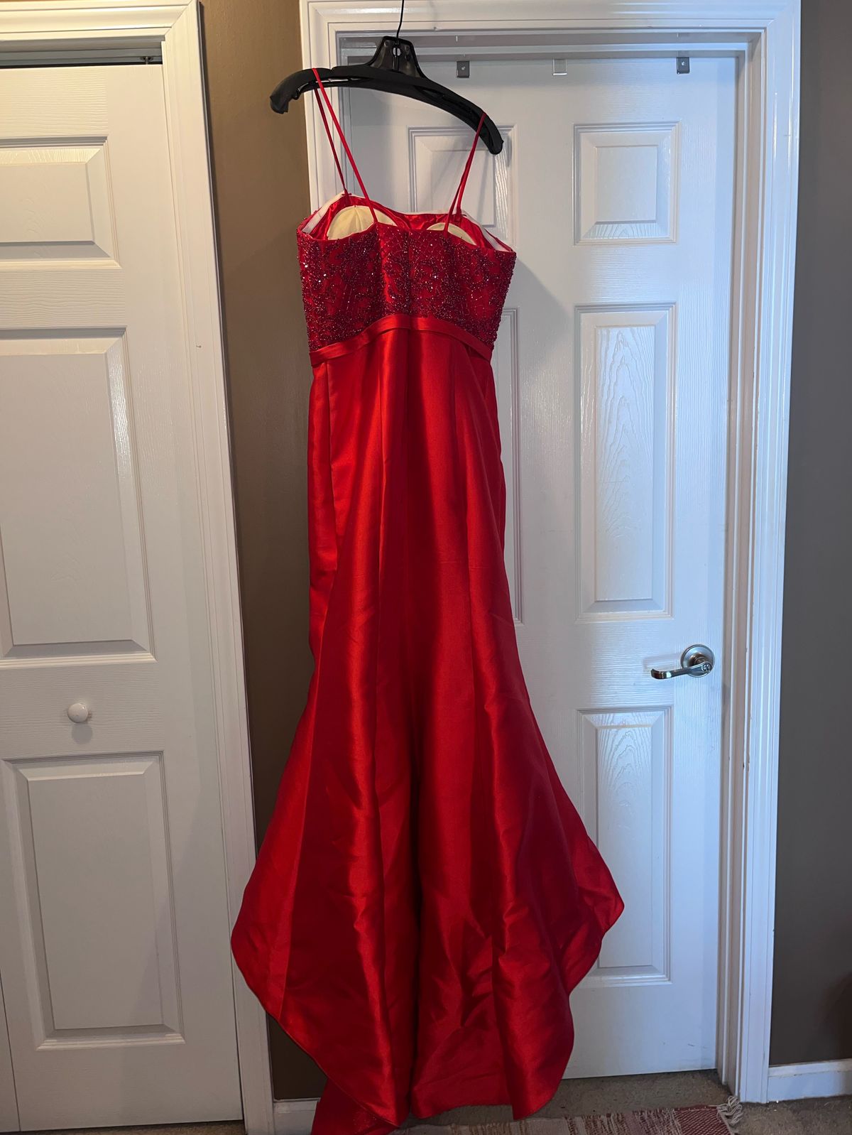 Plus Size 16 Prom Red Mermaid Dress on Queenly