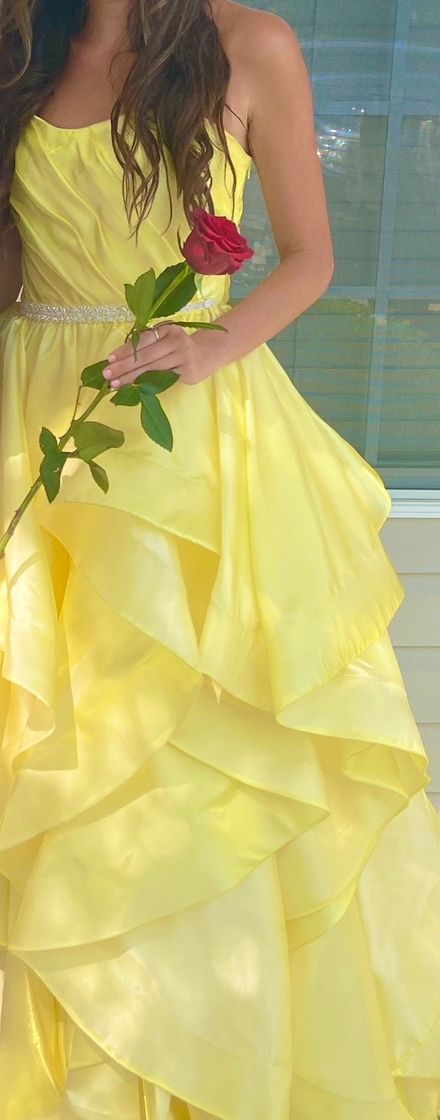 Rachel Allan Size 6 Prom Yellow Ball Gown on Queenly