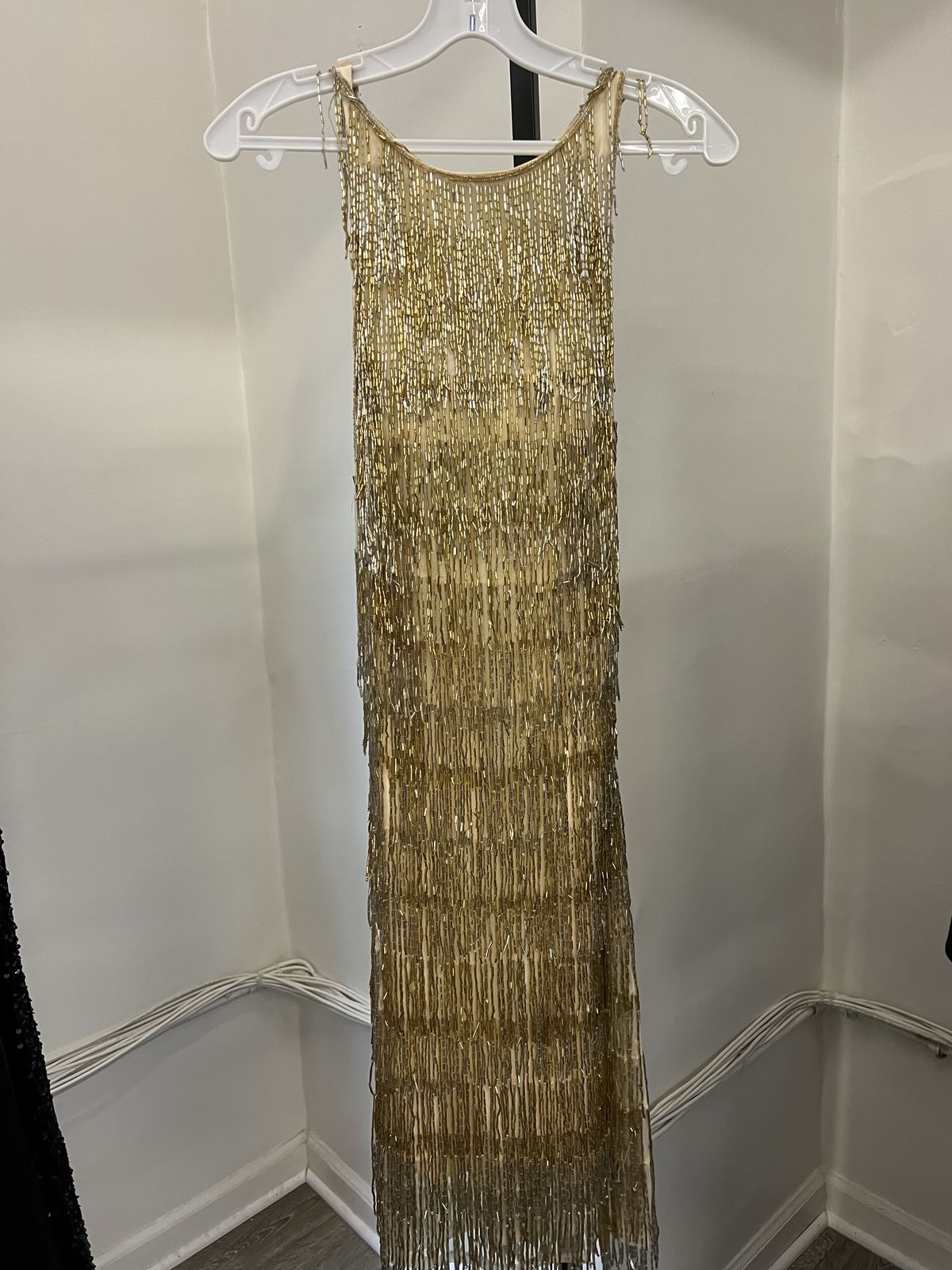 Style 4631 Mac Duggal Size 6 High Neck Gold Floor Length Maxi on Queenly