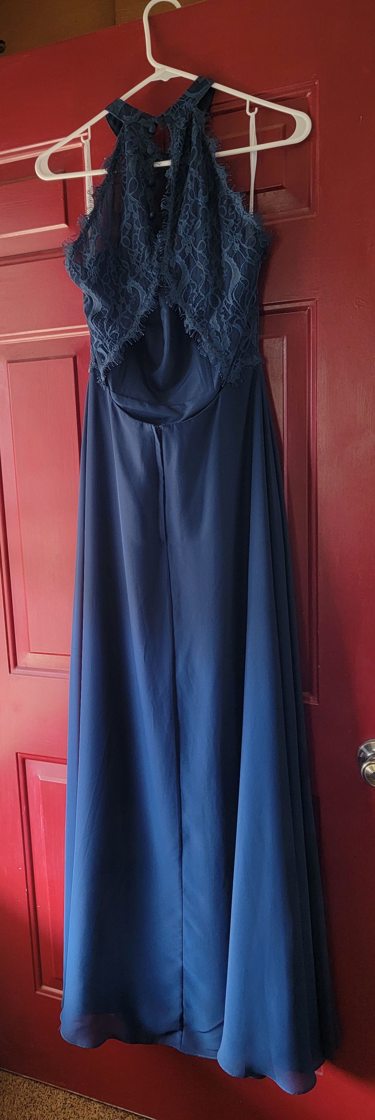 Christina Wu Size 10 Prom Blue Floor Length Maxi on Queenly