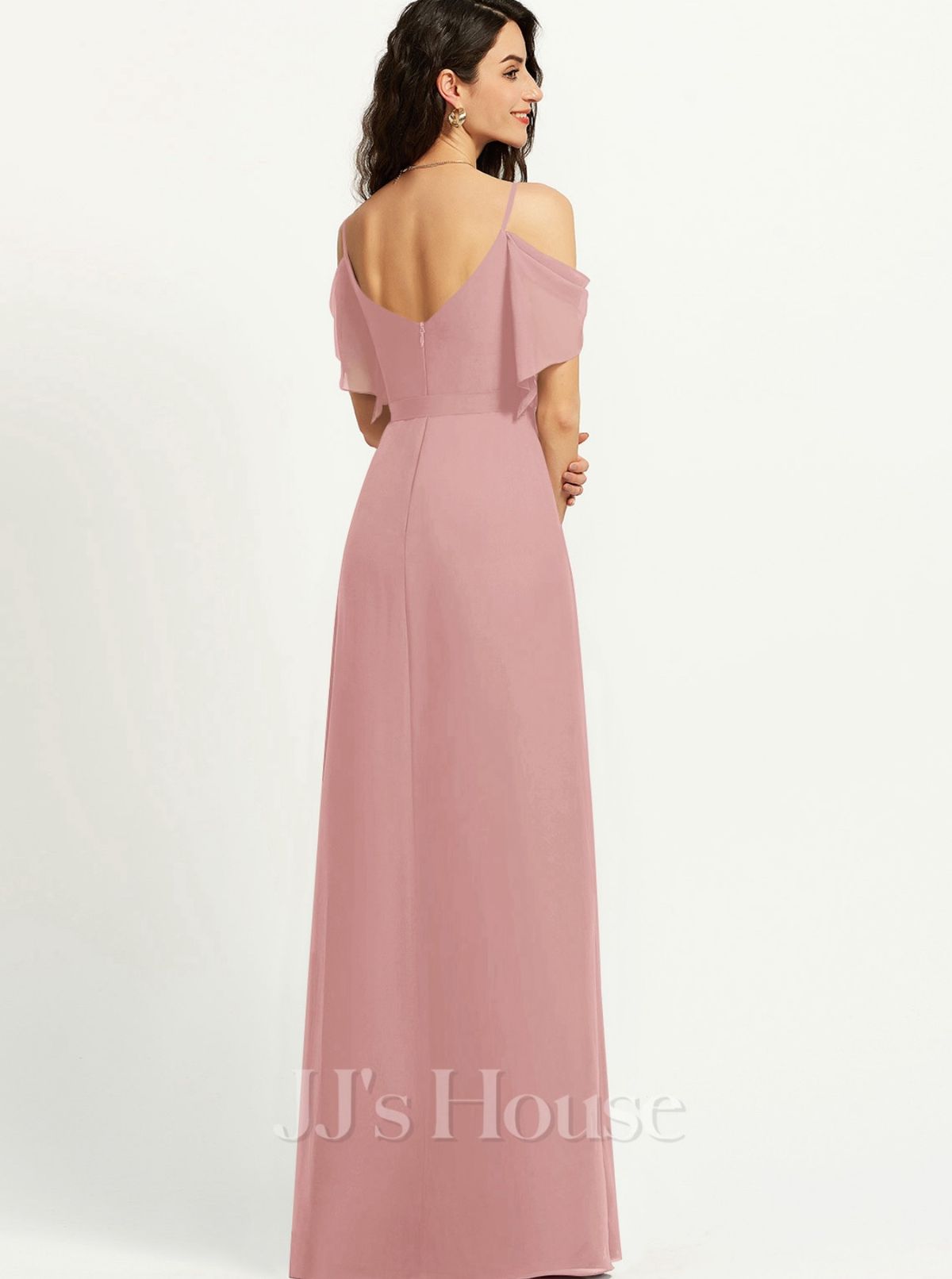 JJ House Size M Bridesmaid Off The Shoulder Pink Side Slit Dress on Queenly