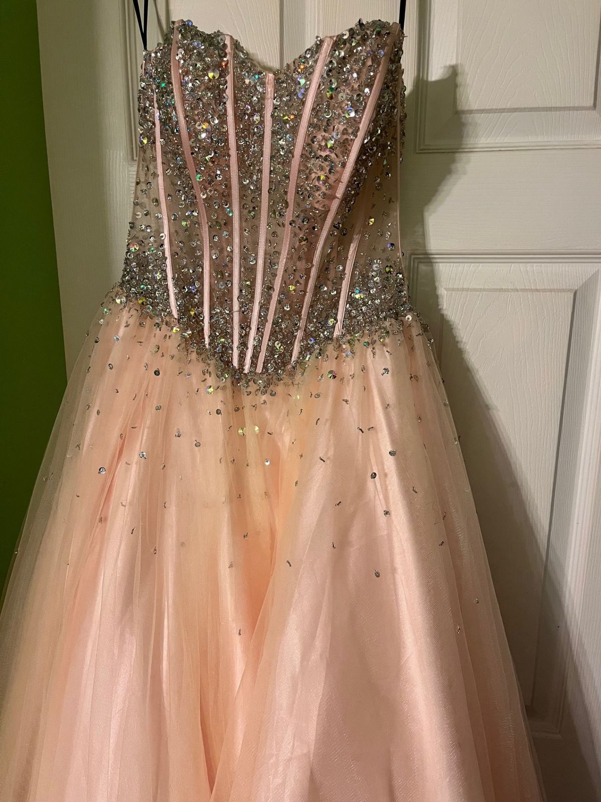 Jovani Size 8 Strapless Pink Ball Gown on Queenly